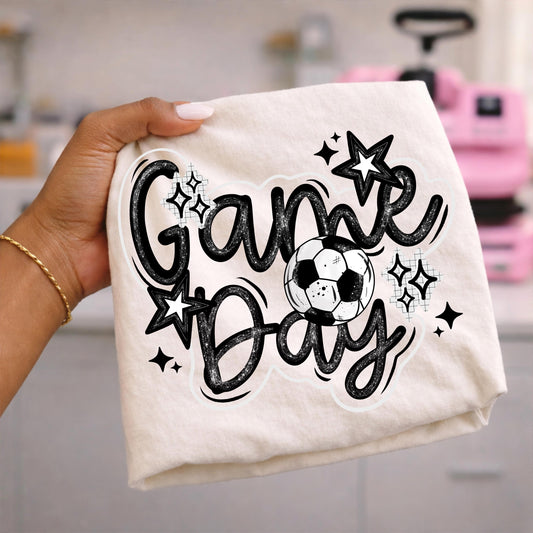 Game Day Soccer DTF Transfer, Ready To Press, All Size, Ideal for Soccer Mama Shirts