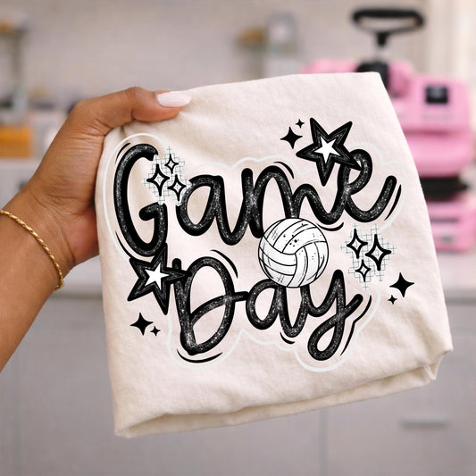 Game Day Volleyball DTF Transfer, Ready To Press, Direct To Film, Wholesale Transfers