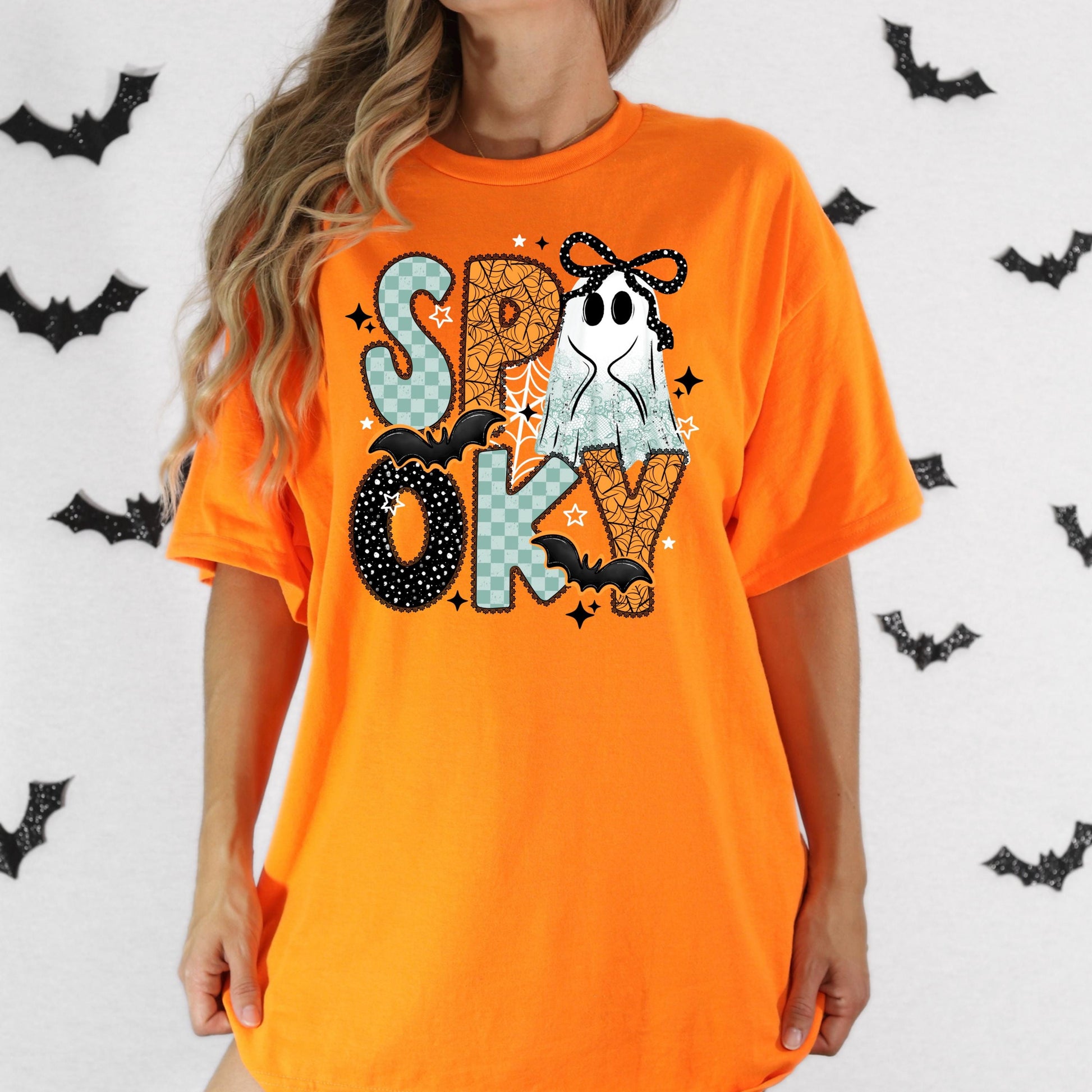 Checker Spooky DTF Transfer Ready For Press, Halloween DTF Print, Heat Press Transfer, Direct To Film, Spooky Season Transfer, Custom DTF