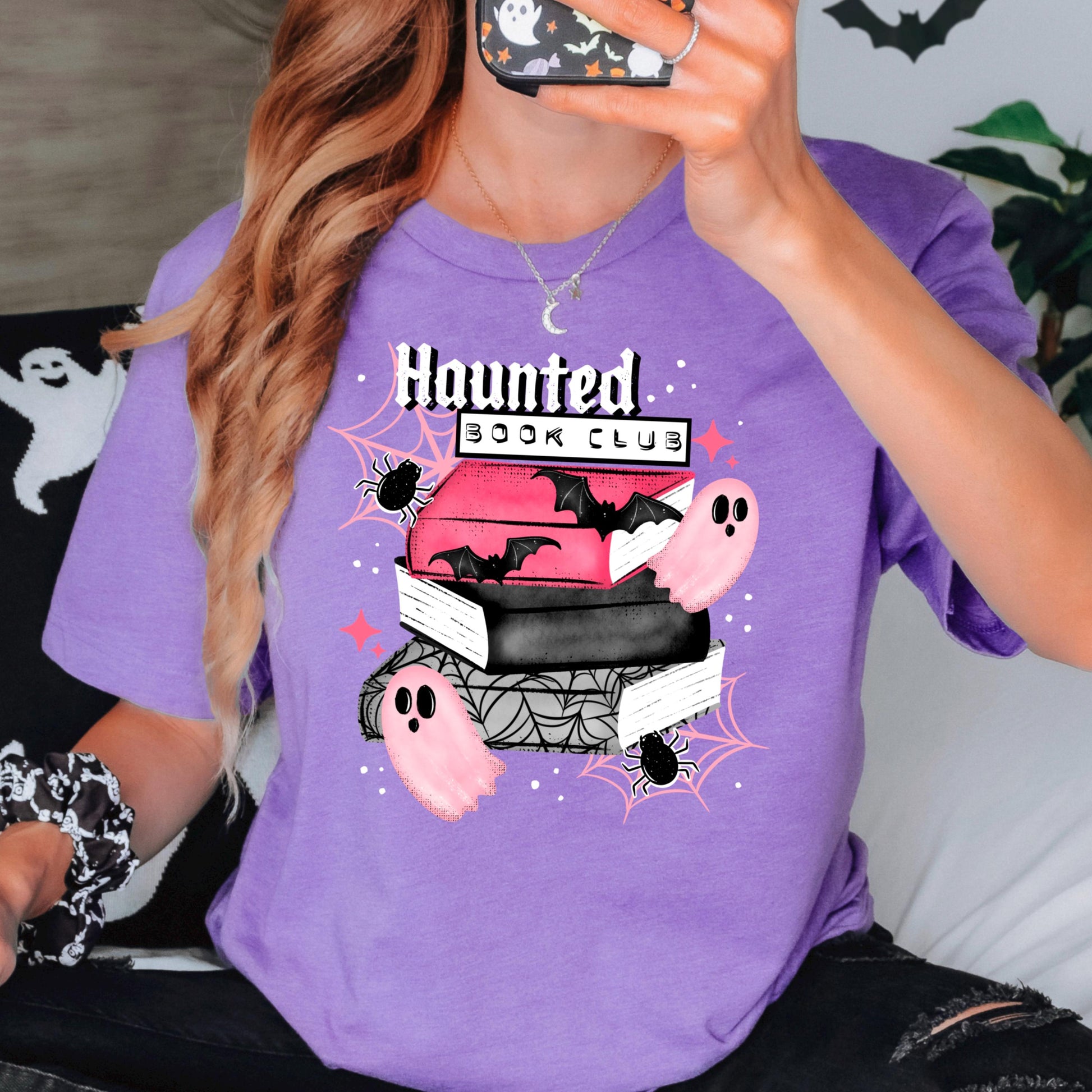 Haunted Book Club DTF Transfer Ready For Press, Halloween DTF Print, Heat Press Transfer, Direct To Film, Spooky Season Transfer, Custom DTF