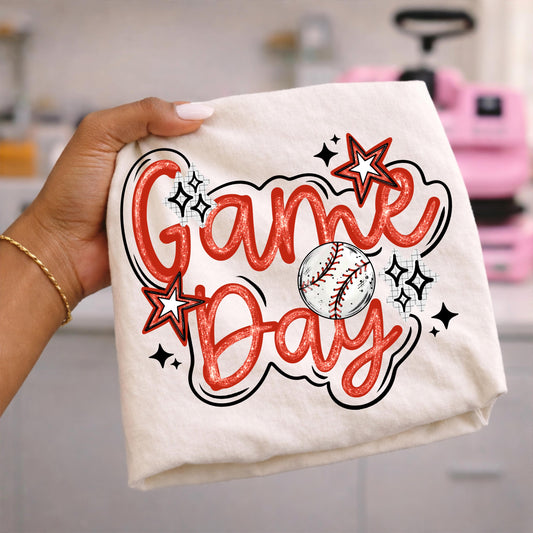 Game Day Baseball Softball DTF Transfer, Ready To Press, Direct To Film, Wholesale Transfers