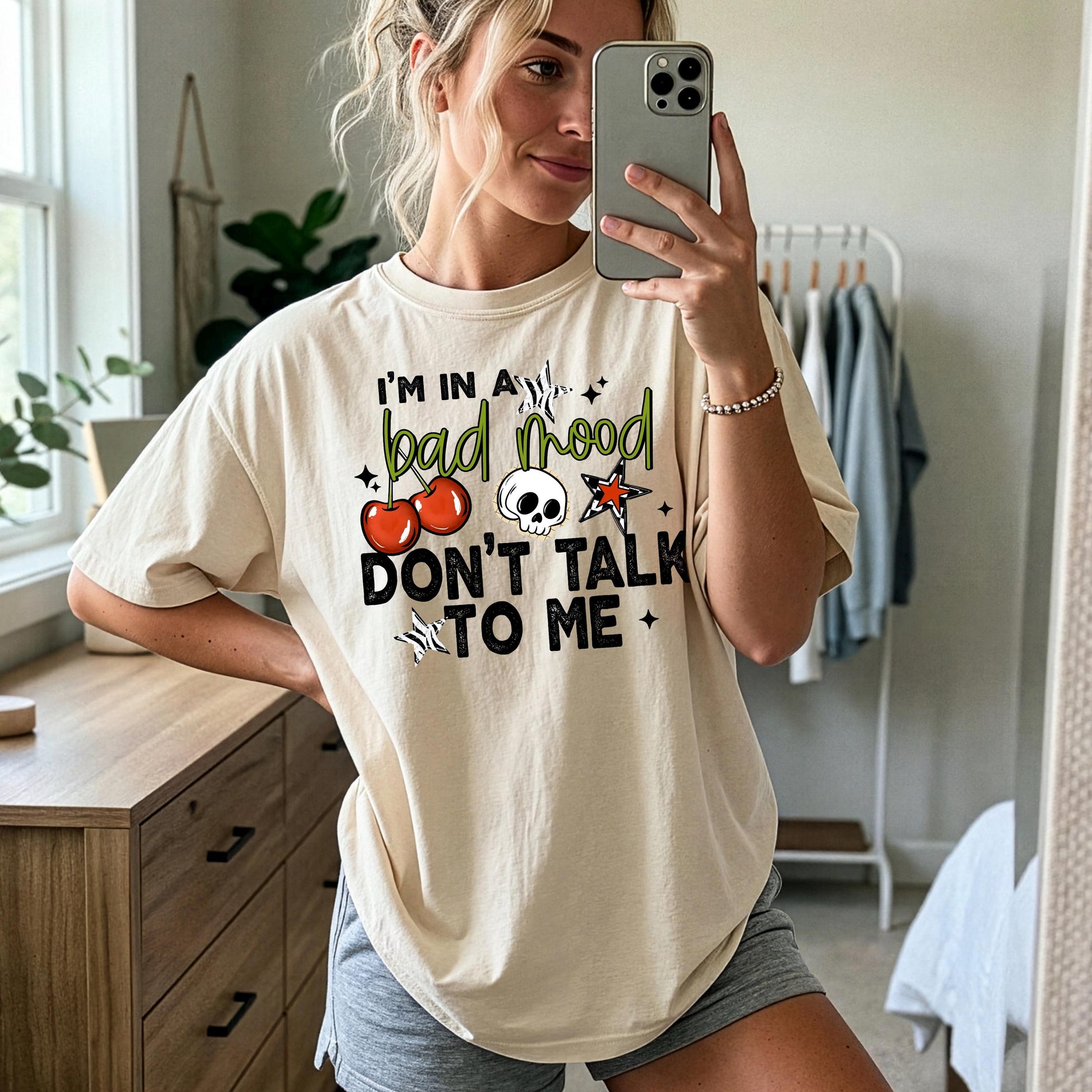 Bad Mood Don't Talk To Me DTF Transfer, Ready To Press, Sarcastic Shirt Design, Direct to Film