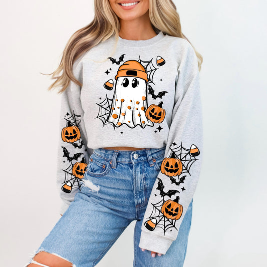 Cozy Beanie Ghost DTF Transfer, Ready To Press, Halloween DTF Transfers, Direct to Film