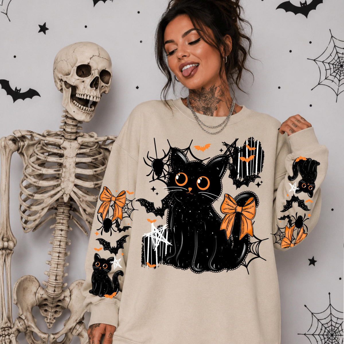 Black Cat Halloween DTF Transfer, Spooky Ready to Press Design, Direct to Film, Custom Transfers
