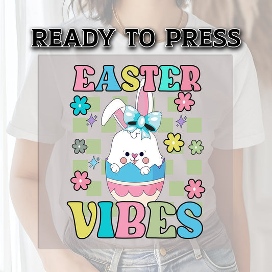 Easter DTF Transfer, DTF Transfer Ready For Press, Easter Vibes, Heat Press Transfer, Kids DTF, Bunny Dtf, Ready For Press Heat Transfers