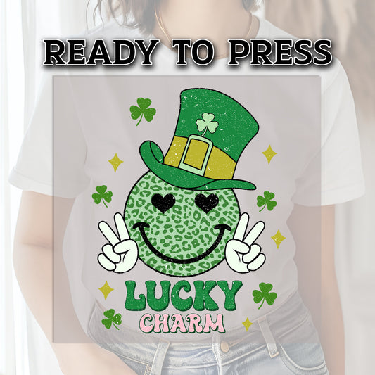 Lucky Charm DTF Transfer, DTF Transfer Ready For Press, St Patrick Day DTF Transfer, Heat Transfer, Custom Transfers, Heat Press Transfer