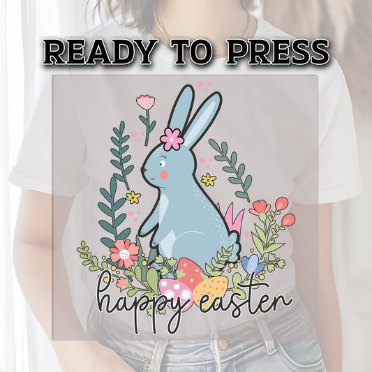 Easter Bunny DTF Transfer, DTF Transfer Ready For Press, Easter Rabbit DTF, Heat Press Transfer, Ready For Press Heat Transfers, Kids Dtf