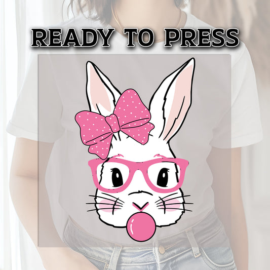 Easter Bunny DTF Transfer, DTF Transfer Ready For Press, Heat Press Transfer, Kids DTF, Bunny Dtf, Ready For Press Heat Transfers, Easter