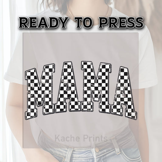 Checkered Mama DTF Transfer, Mama DTF Print, DTF Transfer Ready For Press, Checker Mama Transfer, Mama Heat Press Transfer, Ready For Press