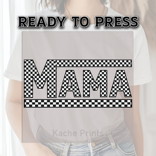 Checkered Mama DTF Transfer, DTF Transfer Ready For Press, Checker Mama Transfer, Mama Heat Press Transfer, Mama DTF Print, Ready For Press