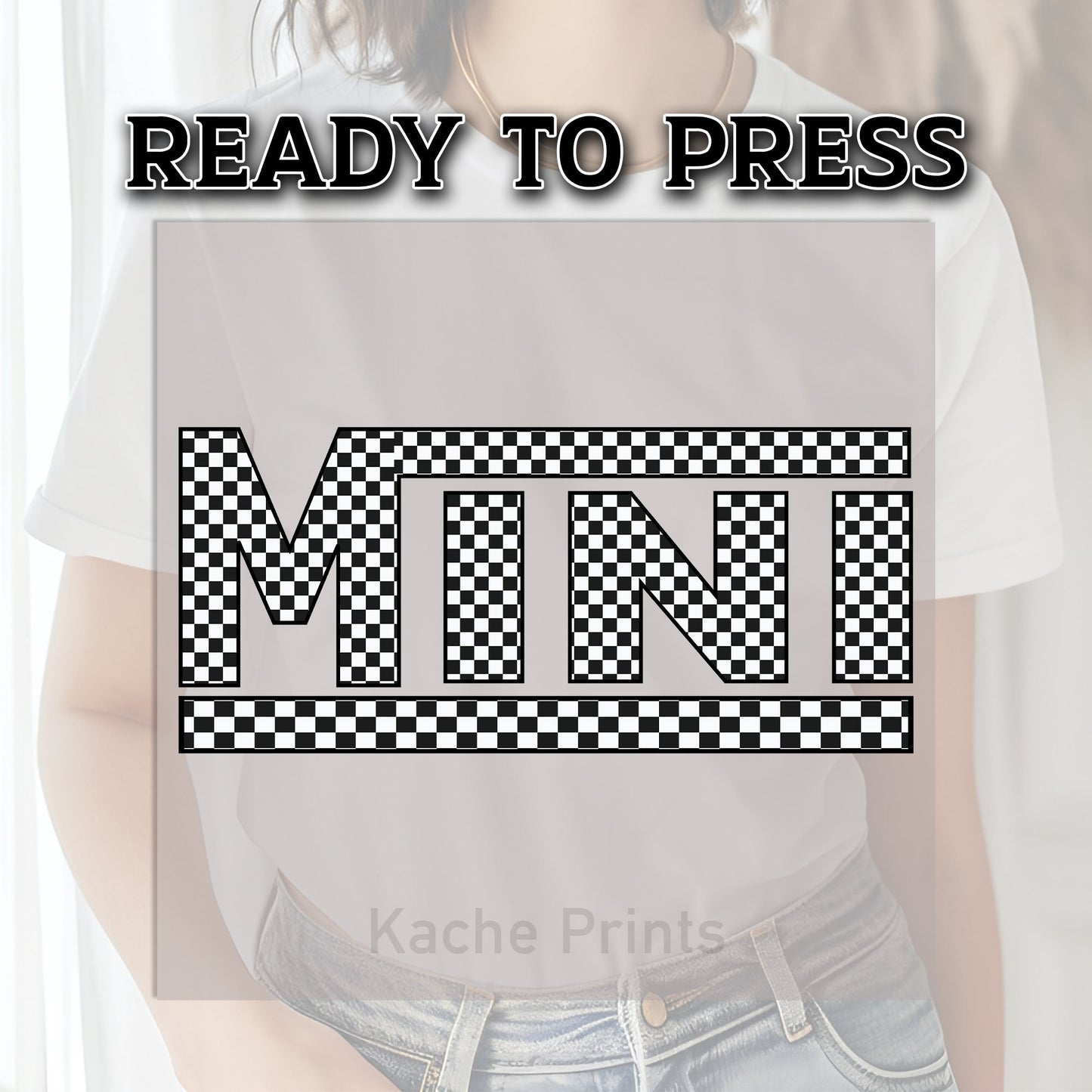 Checkered Mimi DTF Transfer, Mimi DTF Print, DTF Transfer Ready For Press, Checker Mom Transfer, Mama Heat Press Transfer, Ready For Press