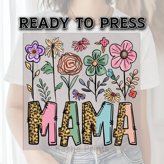 Floral Mama DTF Transfer, Mama DTF Print, DTF Transfer Ready For Press, Mama Heat Press Transfer, Floral Mama Transfer, Ready For Press, Dtf